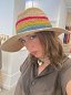 Sombrero rafia rayas colores